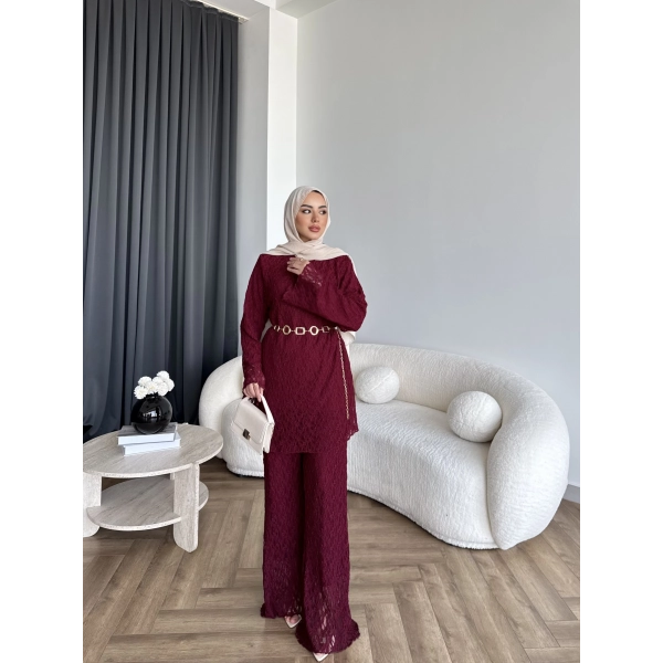 Mav - Nota Dantel Takım - Bordo