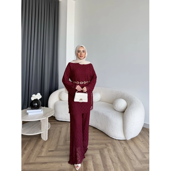 Mav - Nota Dantel Takım - Bordo