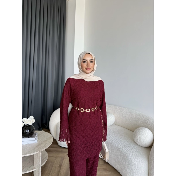 Mav - Nota Dantel Takım - Bordo