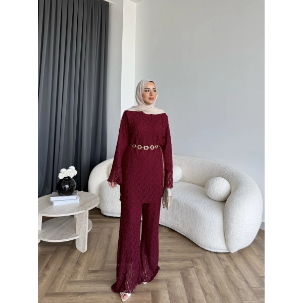 Mav - Nota Dantel Takım - Bordo