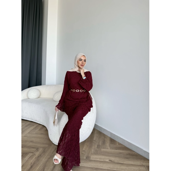 Mav - Nota Dantel Takım - Bordo