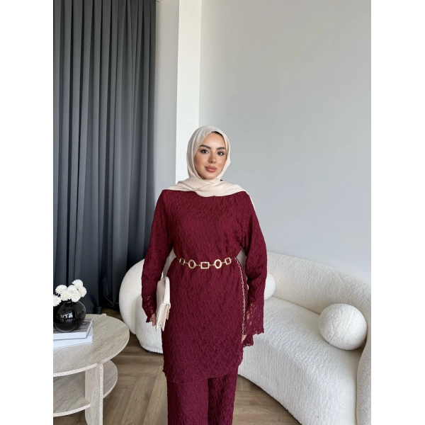 Mav - Nota Dantel Takım - Bordo