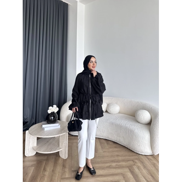 Fuş - Ferilan Fermuarlı Gömlek - Siyah