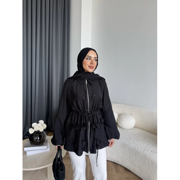 Fuş - Ferilan Fermuarlı Gömlek - Siyah