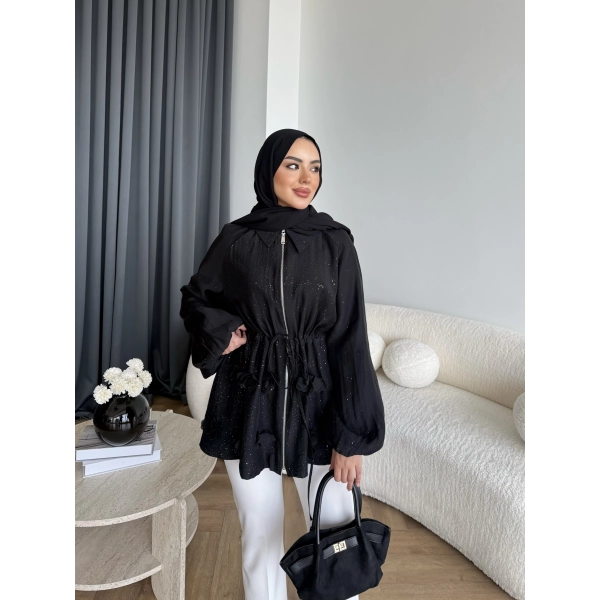 Fuş - Ferilan Fermuarlı Gömlek - Siyah