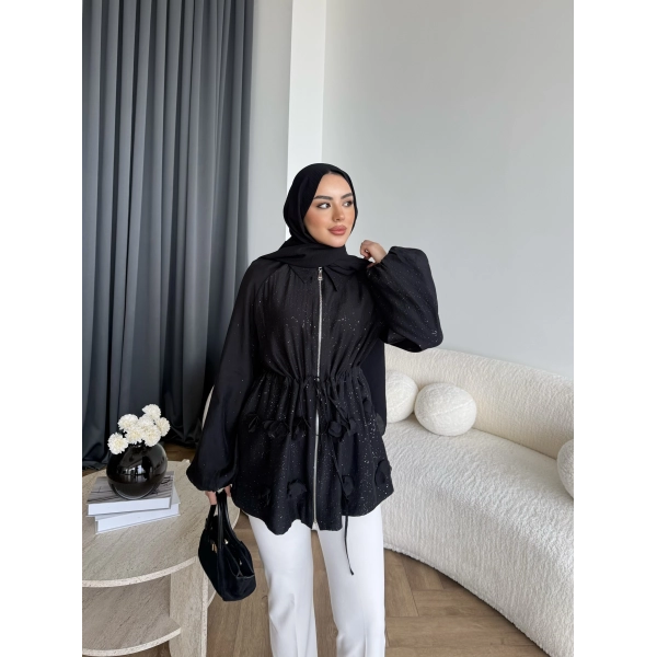 Fuş - Ferilan Fermuarlı Gömlek - Siyah