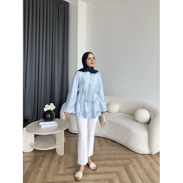 Fuş - Ferilan Fermuarlı Gömlek - Bebe Mavi - ÖN SİPARİŞ