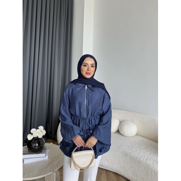 Fuş - Ferilan Fermuarlı Gömlek - Lacivert - ÖN SİPARİŞ