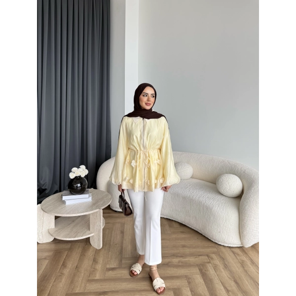 Fuş - Ferilan Fermuarlı Gömlek - Sarı - ÖN SİPARİŞ