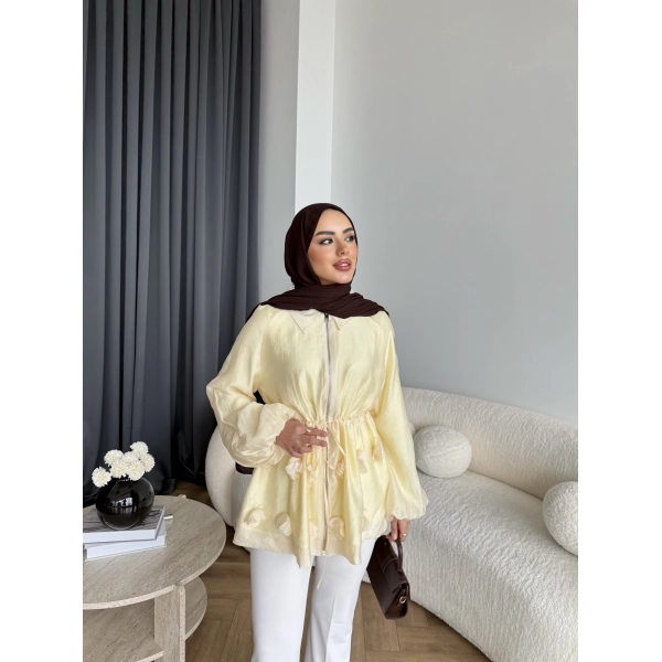 Fuş - Ferilan Fermuarlı Gömlek - Sarı - ÖN SİPARİŞ