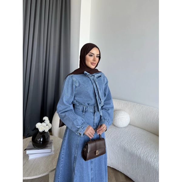 Tb - Galler Ön Bağlamalı Kot Etekli Takım