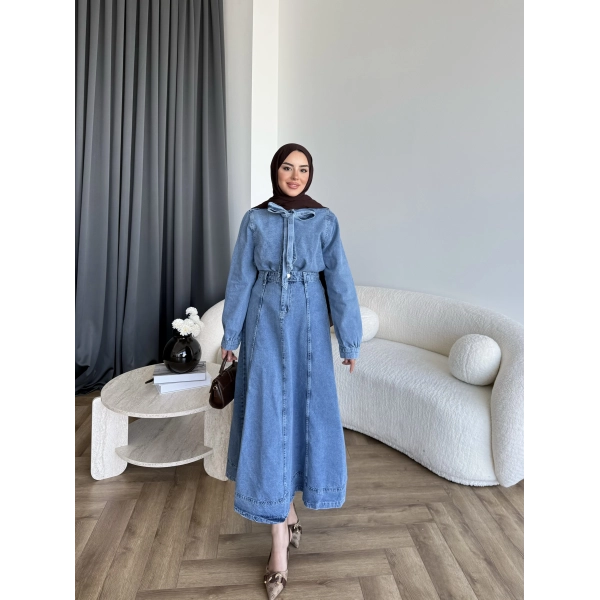 Tb - Galler Ön Bağlamalı Kot Etekli Takım
