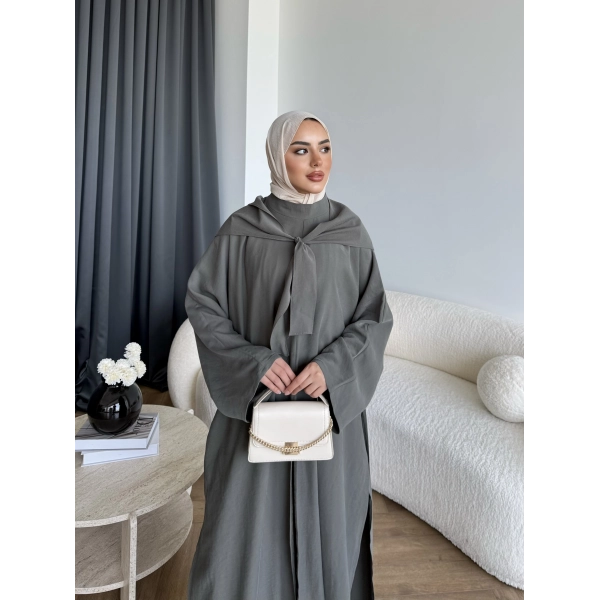 Bel - Zyra Omuz Şallı Yırtmaçlı Takım - Haki