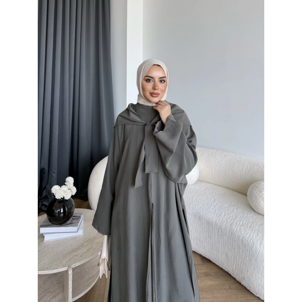 Bel - Zyra Omuz Şallı Yırtmaçlı Takım - Haki