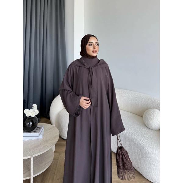 Bel - Zyra Omuz Şallı Yırtmaçlı Takım - Kahve