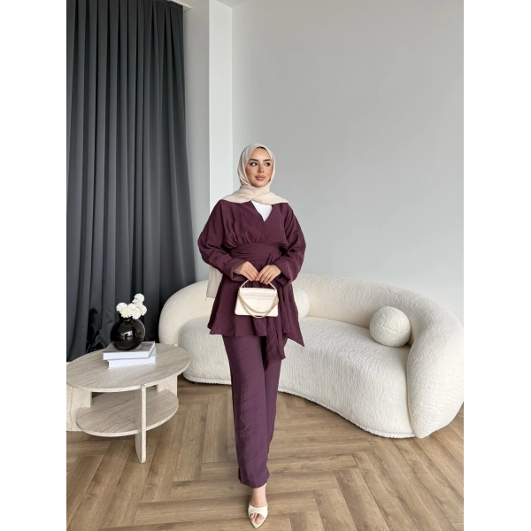 Hen - Prag Ön Bağlamalı Takım - Bordo