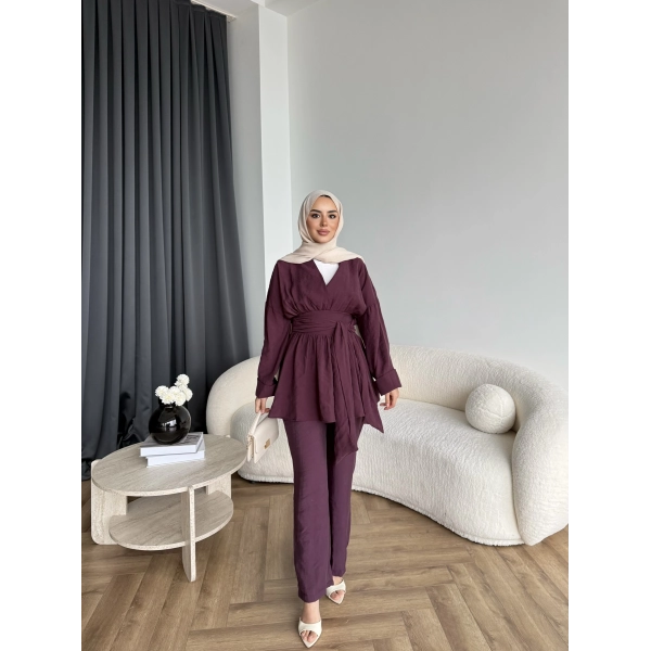 Hen - Prag Ön Bağlamalı Takım - Bordo