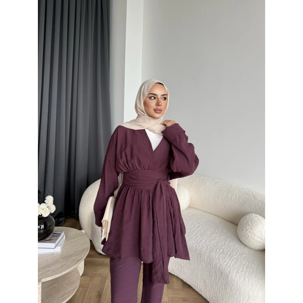 Hen - Prag Ön Bağlamalı Takım - Bordo