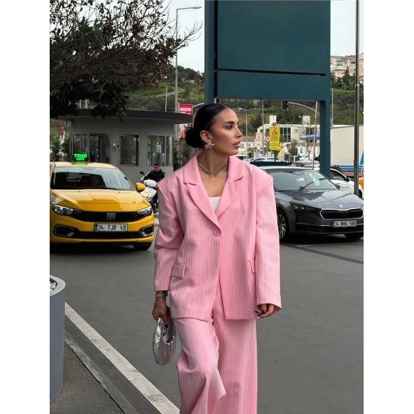Asil Pırlanta Ceketli Takım - Pembe