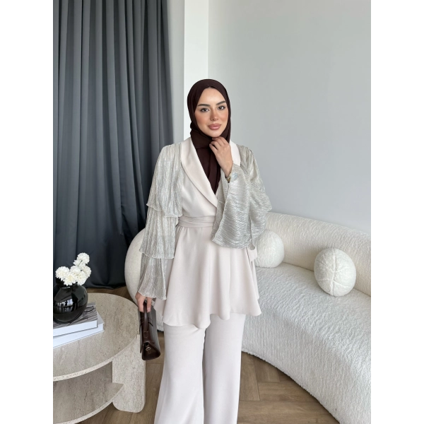 Ng - Lilsan Asimetrik Pantolon Takım - Bej