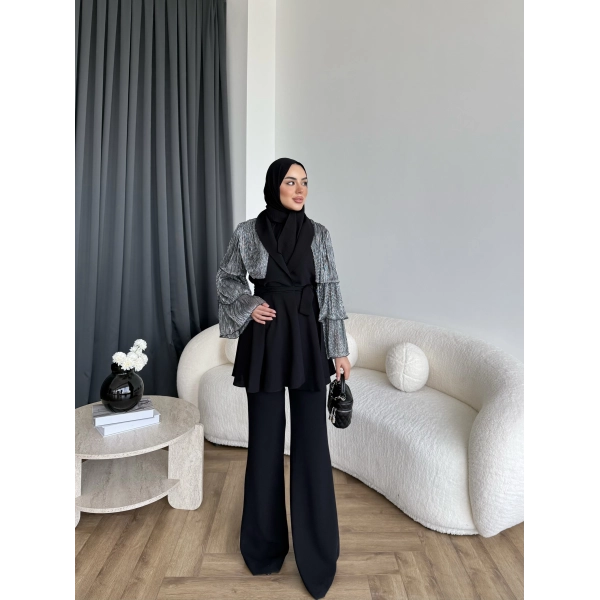 Ng - Lilsan Asimetrik Pantolon Takım - Siyah