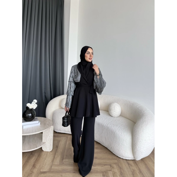 Ng - Lilsan Asimetrik Pantolon Takım - Siyah