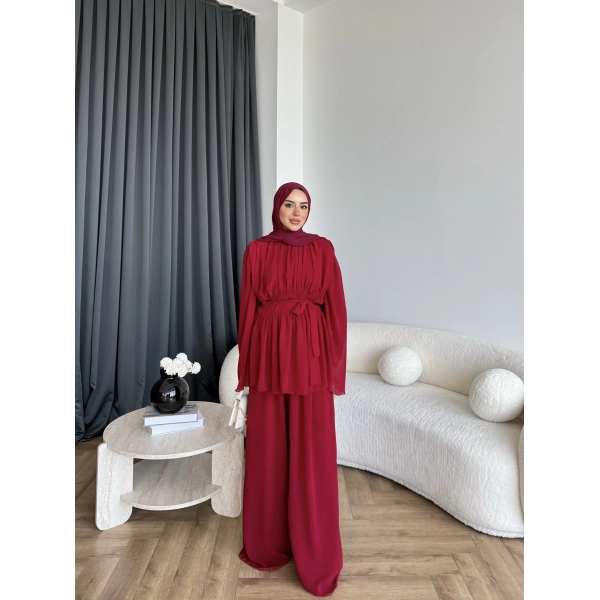 Duan Şifon Takım - Bordo