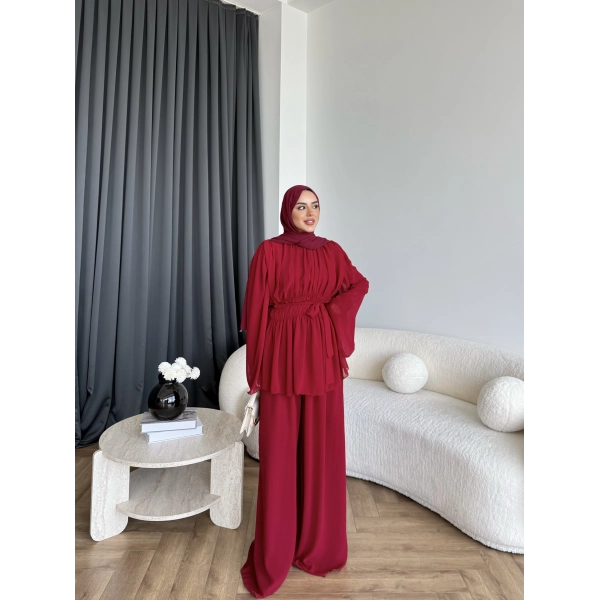 Duan Şifon Takım - Bordo