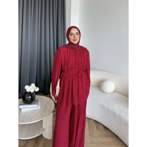 Duan Şifon Takım - Bordo