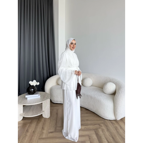 Duan Şifon Takım - Ekru