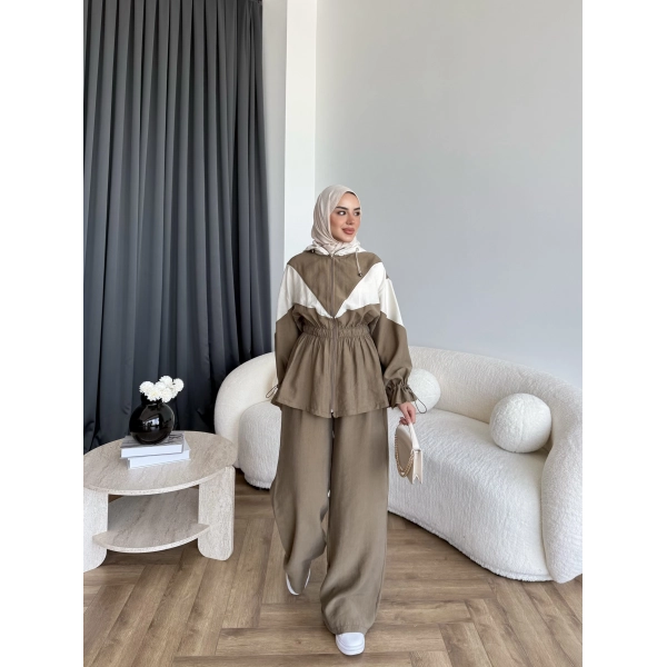 Pwn - Hanly Çizgi Detaylı Modal Takım - Yeşil