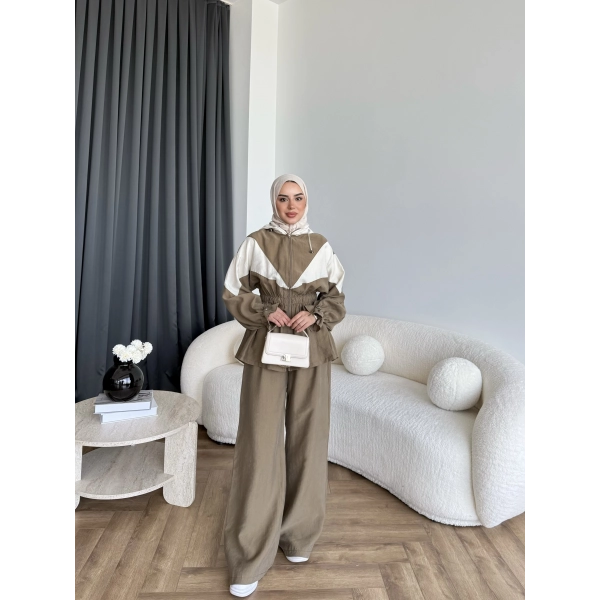 Pwn - Hanly Çizgi Detaylı Modal Takım - Yeşil