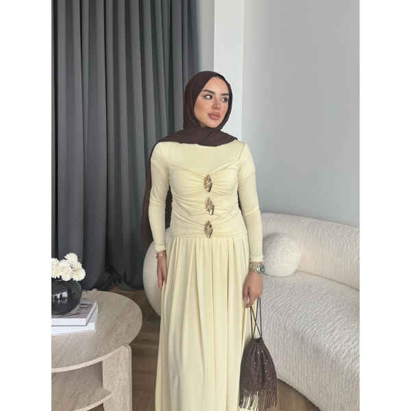 Hr - Desan Sandy Elbise - Sarı ÖN SİPARİŞ