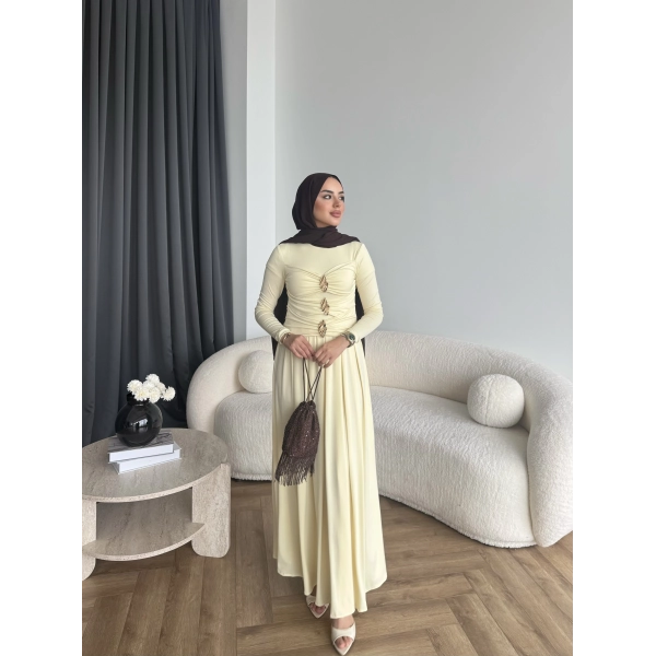 Hr - Desan Sandy Elbise - Sarı ÖN SİPARİŞ