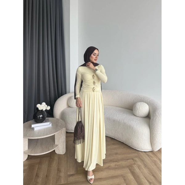 Hr - Desan Sandy Elbise - Sarı ÖN SİPARİŞ