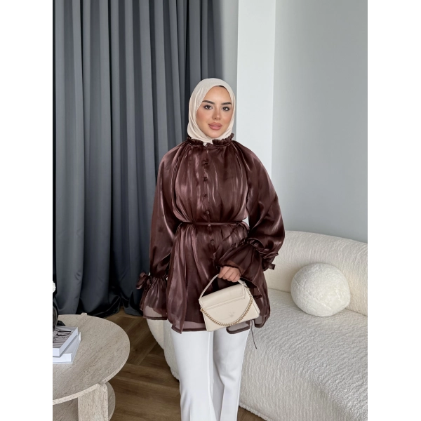 Hen - Welpan Momli Gömlek - Acı Kahve