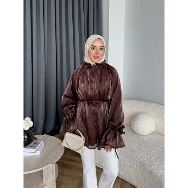 Hen - Welpan Momli Gömlek - Acı Kahve