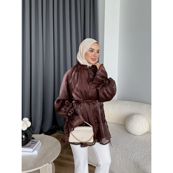 Hen - Welpan Momli Gömlek - Acı Kahve
