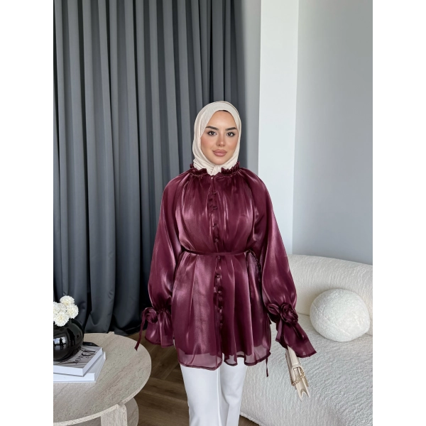 Hen - Welpan Momli Gömlek - Bordo