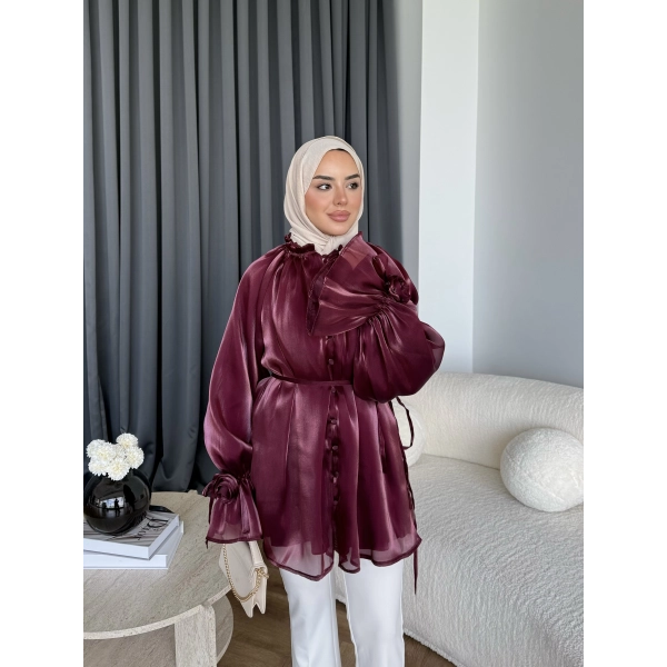 Hen - Welpan Momli Gömlek - Bordo