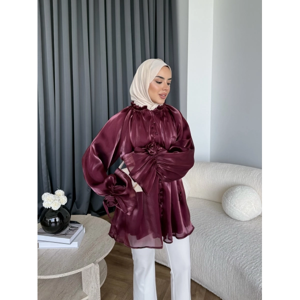 Hen - Welpan Momli Gömlek - Bordo