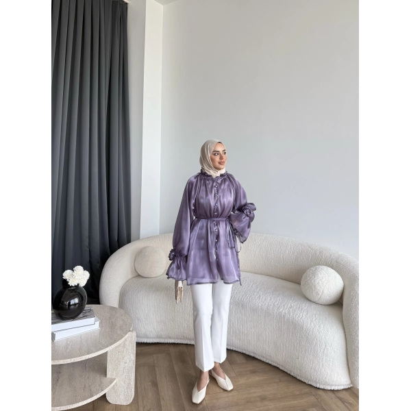 Hen - Welpan Momli Gömlek - Lila