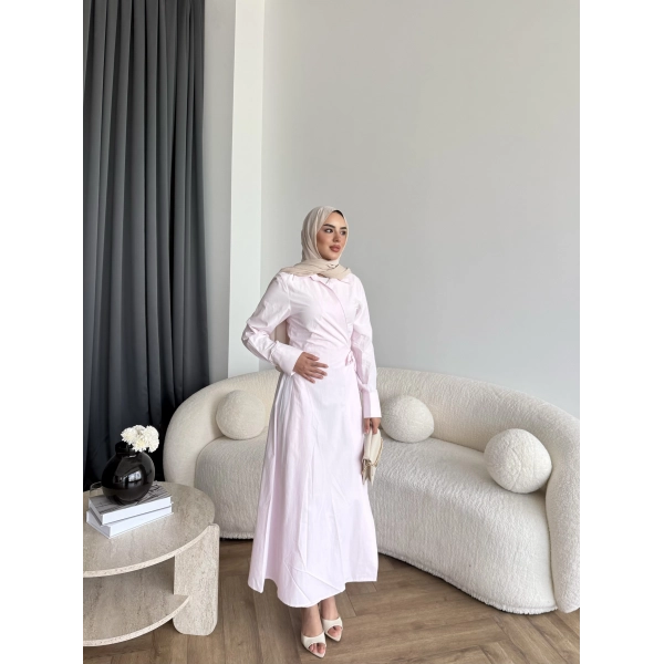 Tb - Havan Çapraz Elbise - Pembe