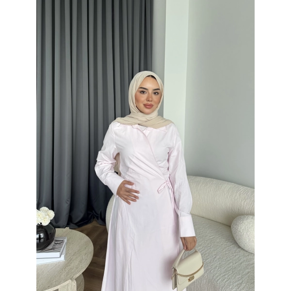 Tb - Havan Çapraz Elbise - Pembe