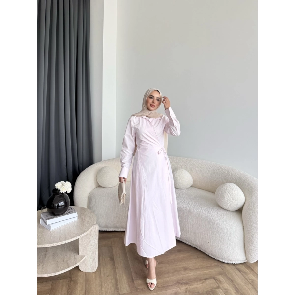 Tb - Havan Çapraz Elbise - Pembe