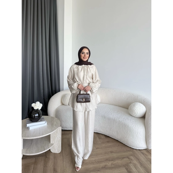 Tb - Nursu Takım - Bej