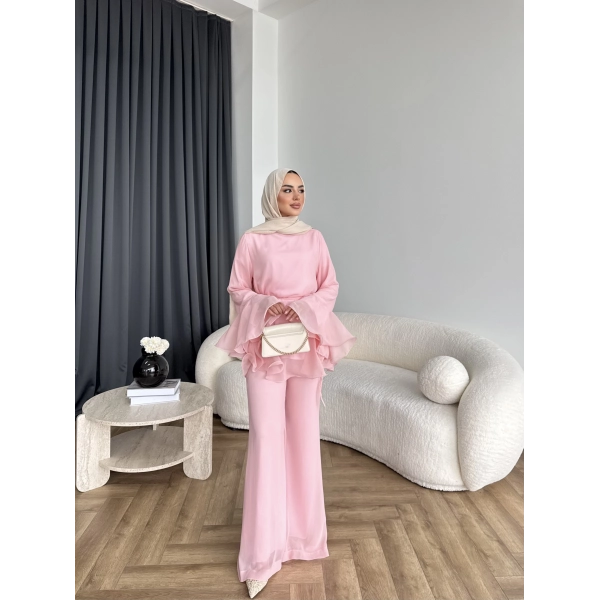 Hew - Eldar Şifon Takım - Pembe - BAYRAMDAN SONRA 10-15 İŞ GÜNÜ İÇİNDE GELİCEKTİR