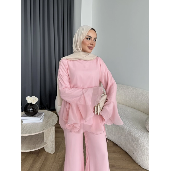 Hew - Eldar Şifon Takım - Pembe - BAYRAMDAN SONRA 10-15 İŞ GÜNÜ İÇİNDE GELİCEKTİR