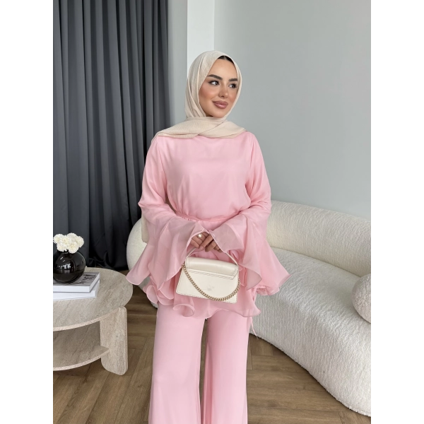 Hew - Eldar Şifon Takım - Pembe - BAYRAMDAN SONRA 10-15 İŞ GÜNÜ İÇİNDE GELİCEKTİR