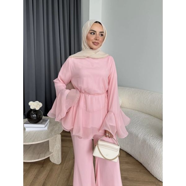Hew - Eldar Şifon Takım - Pembe - BAYRAMDAN SONRA 10-15 İŞ GÜNÜ İÇİNDE GELİCEKTİR